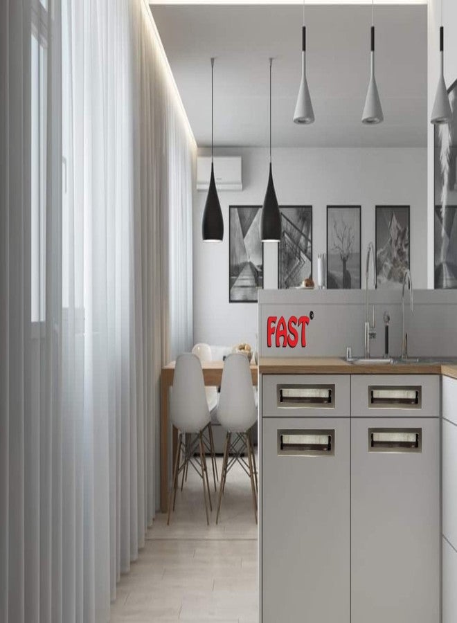 FAST CSH02 Architectural Interior Design Stainless Steel Silver Satin Concealed Sliding Door Handle for All Type Wardrobe & Cupboard (192MM) - Image 5